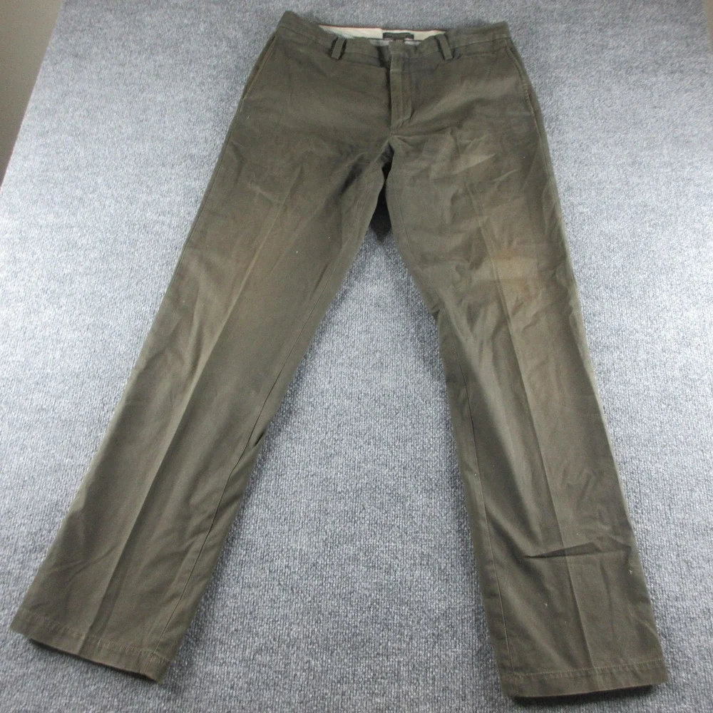 Banana Republic Gavin Chino Pants Mens 33x34 Green Cotton Straight Casual